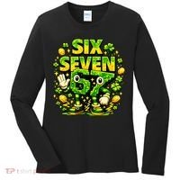 Six Seven Meme 67 St Patricks Day Lucky 6-7 Shamrock Women's Long Sleeve Shirt thumb 0