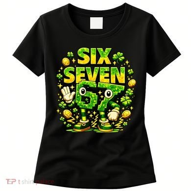 Six Seven Meme 67 St Patricks Day Lucky 6-7 Shamrock Women's T-Shirt