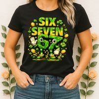 Six Seven Meme 67 St Patricks Day Lucky 6-7 Shamrock Women's T-Shirt thumb 2