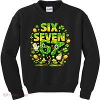 Six Seven Meme 67 St Patricks Day Lucky 6-7 Shamrock Kids Sweatshirt thumb 0