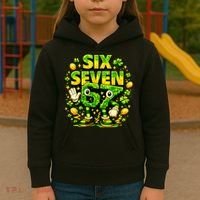 Six Seven Meme 67 St Patricks Day Lucky 6-7 Shamrock Kids Hoodie thumb 3
