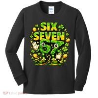 Six Seven Meme 67 St Patricks Day Lucky 6-7 Shamrock Kids Long Sleeve Shirt thumb 0