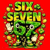 Six Seven Meme 67 St Patricks Day Lucky 6-7 Shamrock Santa Hat thumb 1