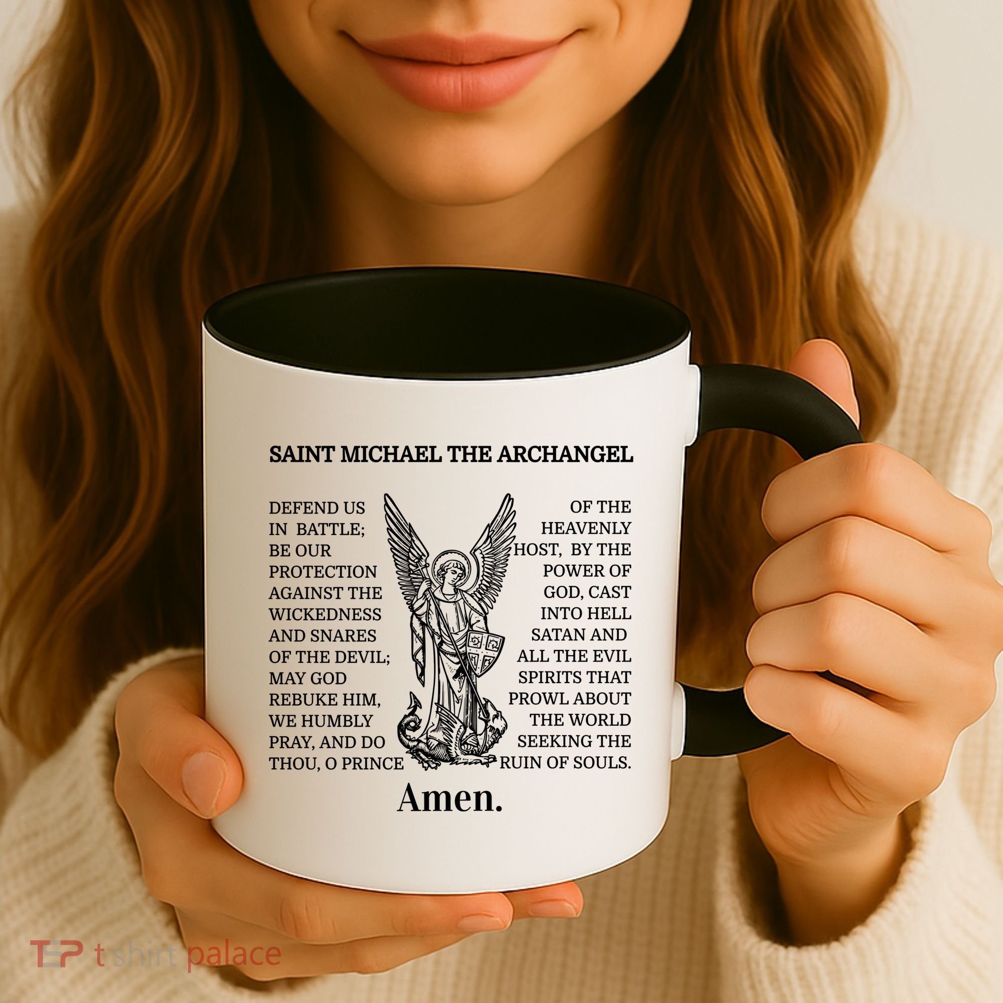Saint St Michael Prayer Cute Gift Catholic Archangel Christian Coffee Mug