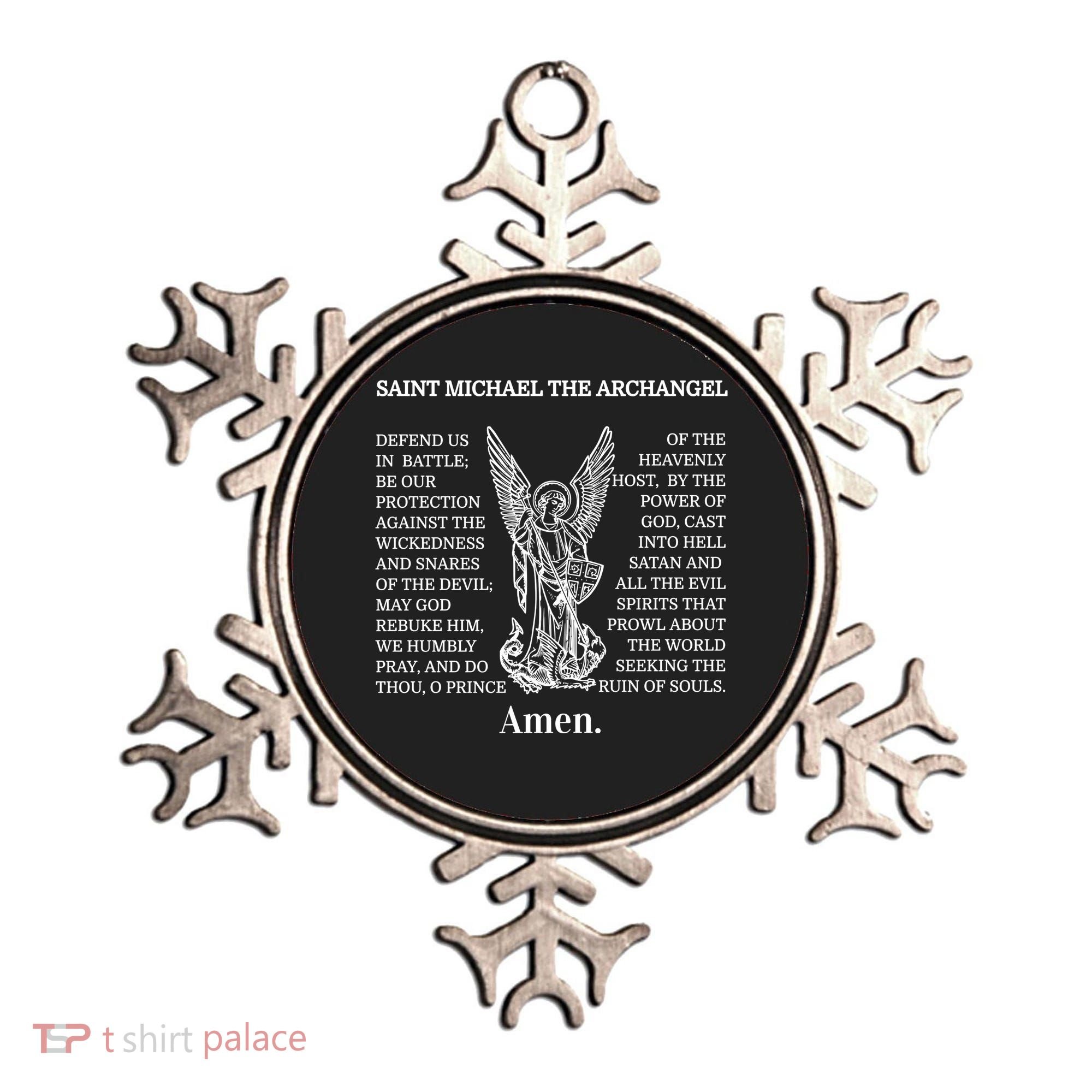 Saint St Michael Prayer Cute Gift Catholic Archangel Christian Ornament