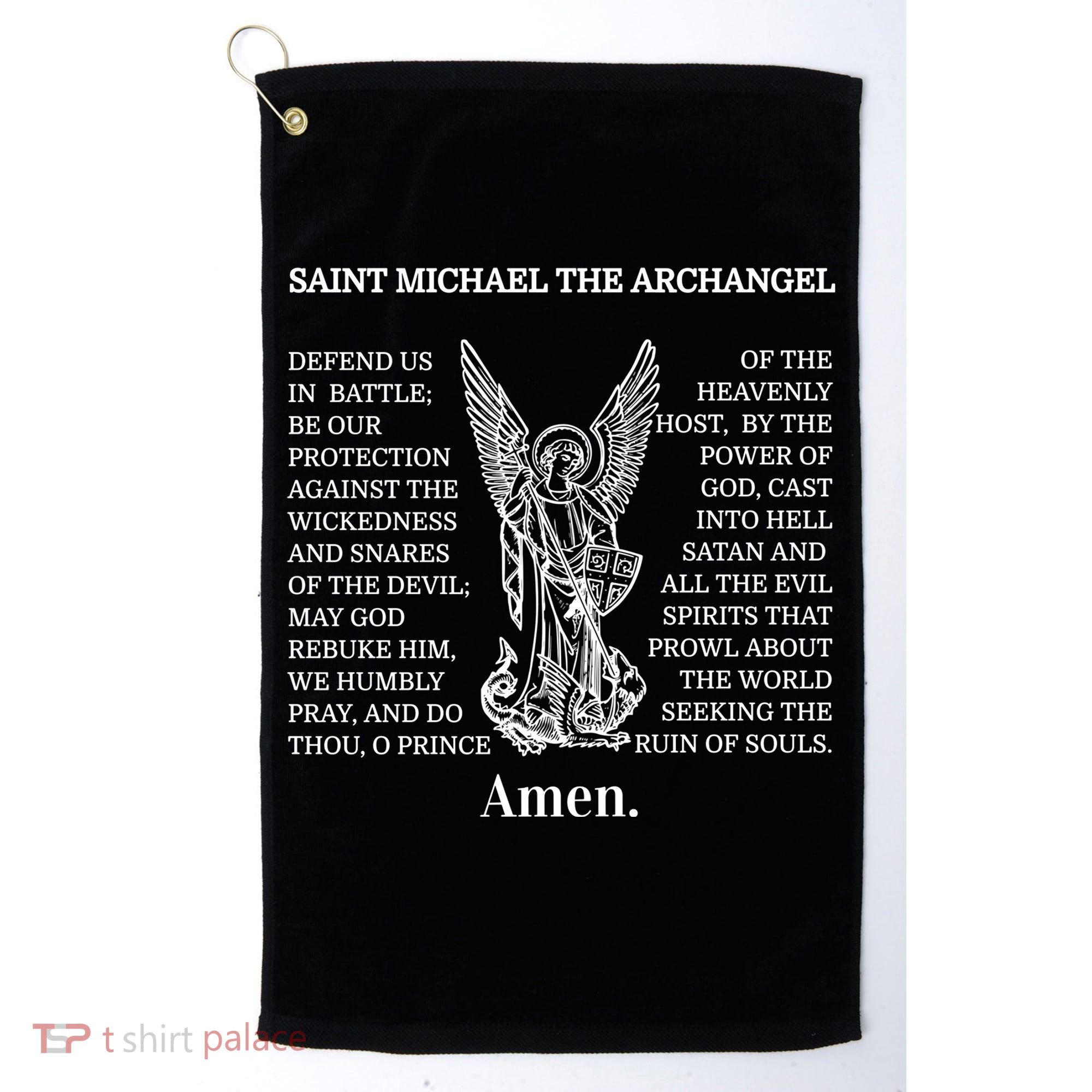 Saint St Michael Prayer Cute Gift Catholic Archangel Christian Golf Towel