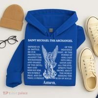 Saint St Michael Prayer Cute Gift Catholic Archangel Christian Hoodie thumb 4