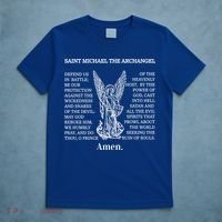 Saint St Michael Prayer Cute Gift Catholic Archangel Christian T-Shirt thumb 5
