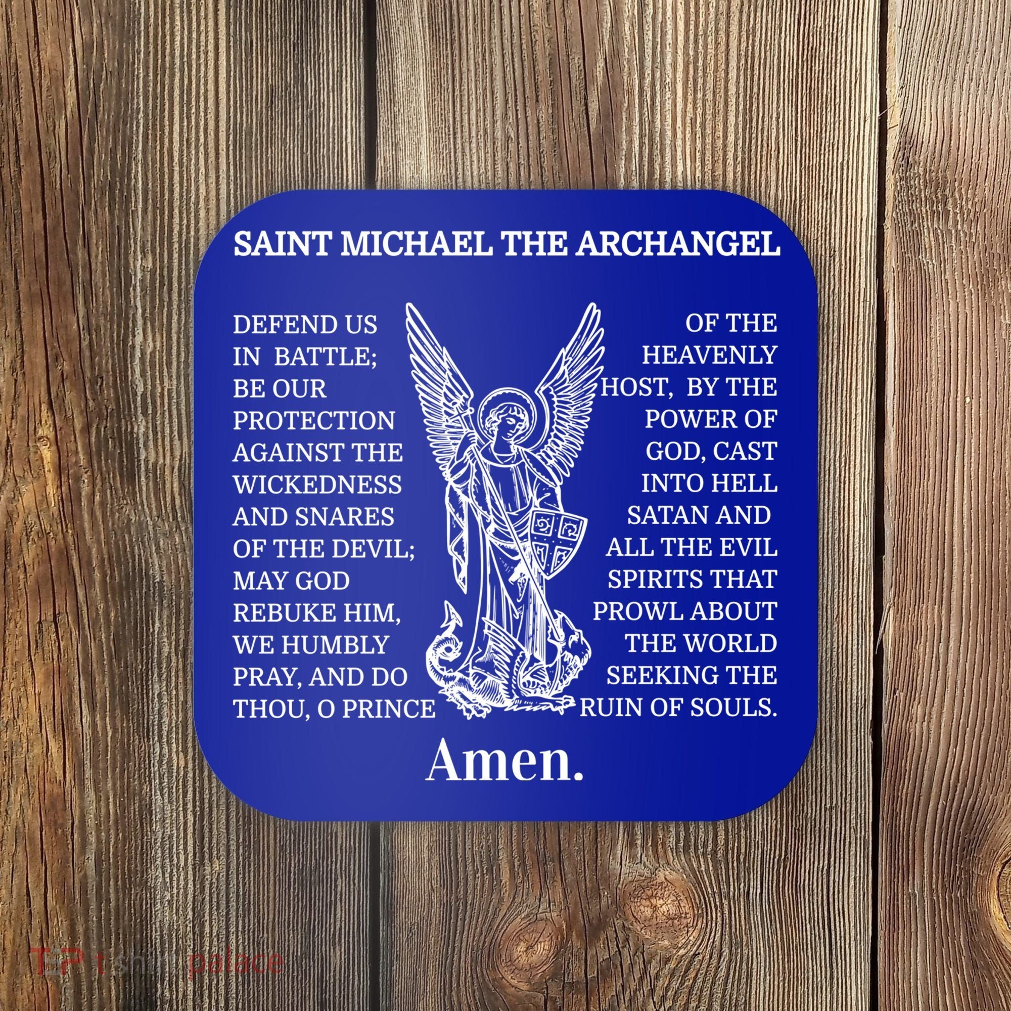 Saint St Michael Prayer Cute Gift Catholic Archangel Christian Coaster