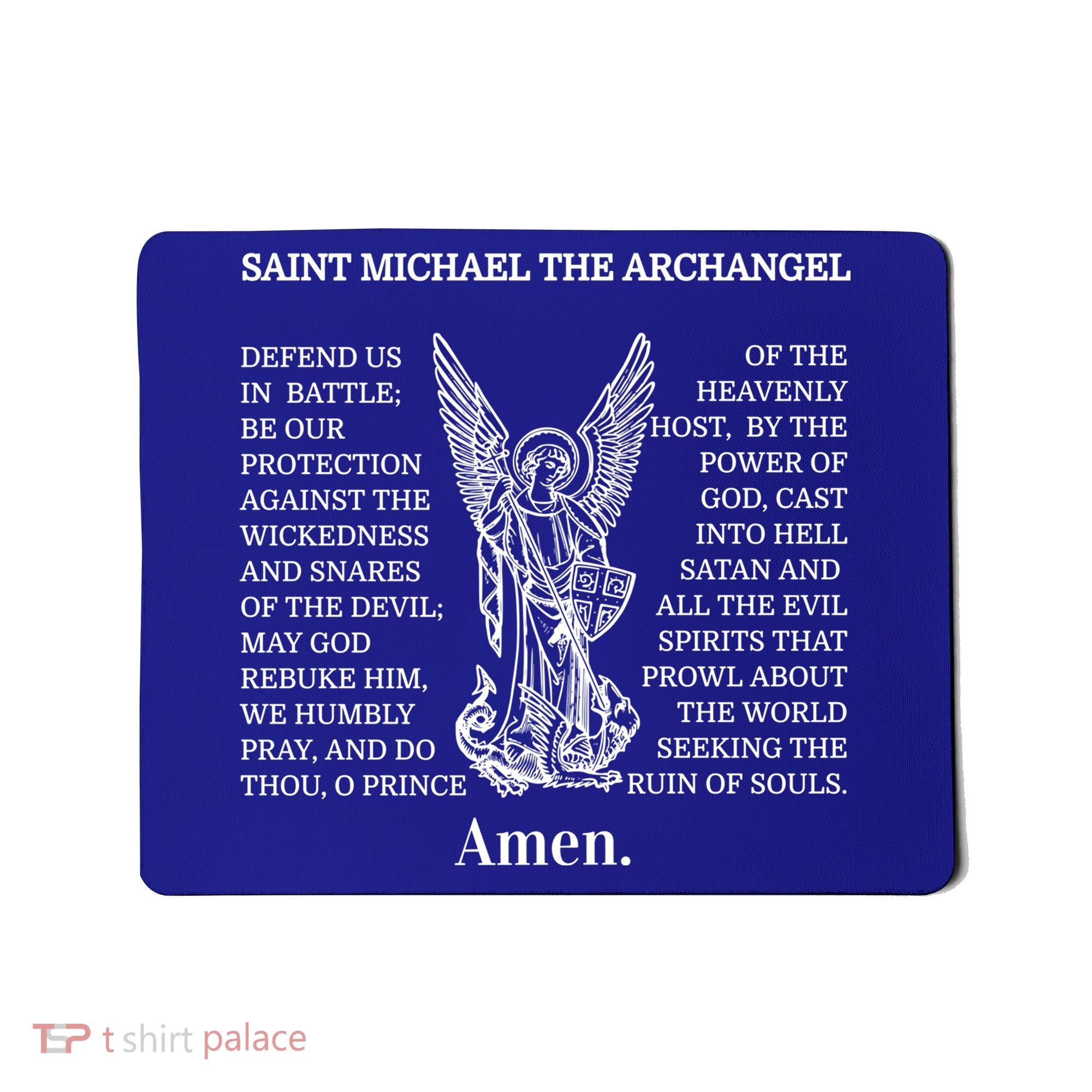 Saint St Michael Prayer Cute Gift Catholic Archangel Christian Mousepad