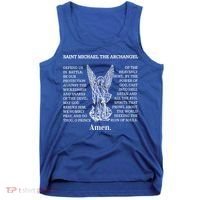 Saint St Michael Prayer Cute Gift Catholic Archangel Christian Tank Top thumb 0