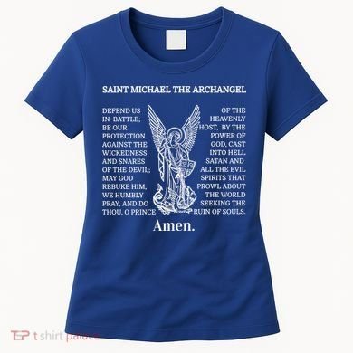 Saint St Michael Prayer Cute Gift Catholic Archangel Christian Women's T-Shirt