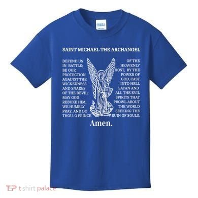 Saint St Michael Prayer Cute Gift Catholic Archangel Christian Kids T-Shirt