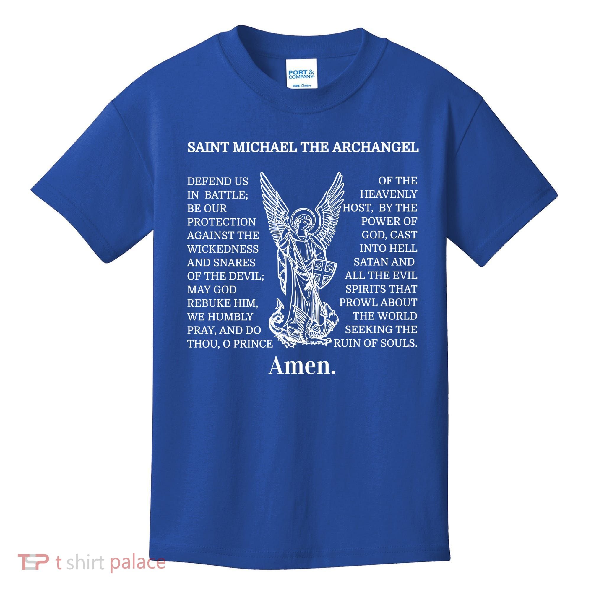Saint St Michael Prayer Cute Gift Catholic Archangel Christian Kids T-Shirt