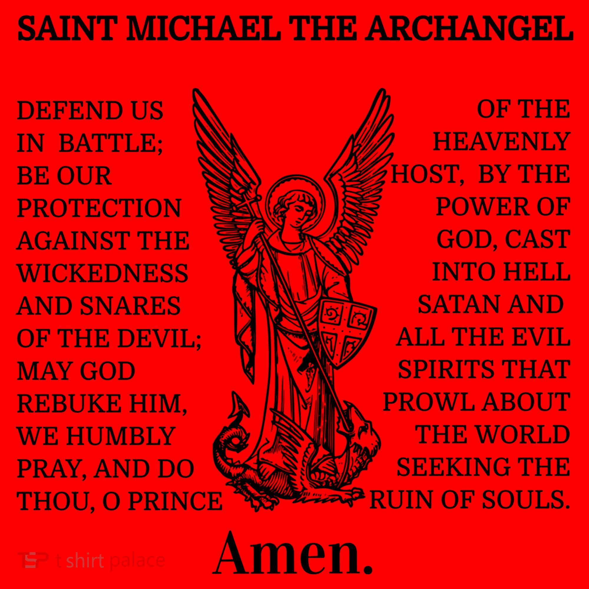 Saint St Michael Prayer Cute Gift Catholic Archangel Christian Santa Hat