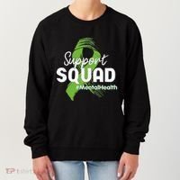 Support Squad Mental Health Awareness Lime Green Ribbon Women's Sweatshirt thumb 0