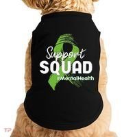 Support Squad Mental Health Awareness Lime Green Ribbon Doggie Tank thumb 0
