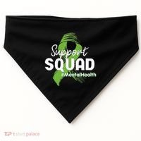 Support Squad Mental Health Awareness Lime Green Ribbon USA-Made Doggie Bandana thumb 0