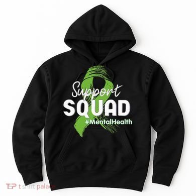 Support Squad Mental Health Awareness Lime Green Ribbon Hoodie
