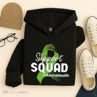 Support Squad Mental Health Awareness Lime Green Ribbon Hoodie thumb 4
