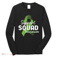 Support Squad Mental Health Awareness Lime Green Ribbon Long Sleeve Shirt thumb 0