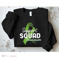 Support Squad Mental Health Awareness Lime Green Ribbon Sweatshirt thumb 2