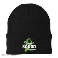 Support Squad Mental Health Awareness Lime Green Ribbon Beanie thumb 0
