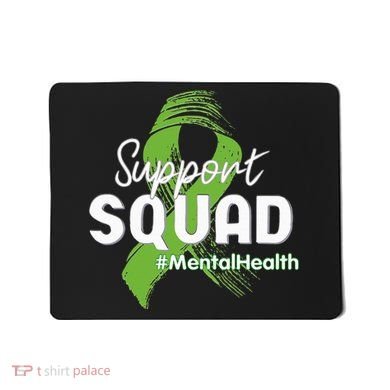 Support Squad Mental Health Awareness Lime Green Ribbon Mousepad