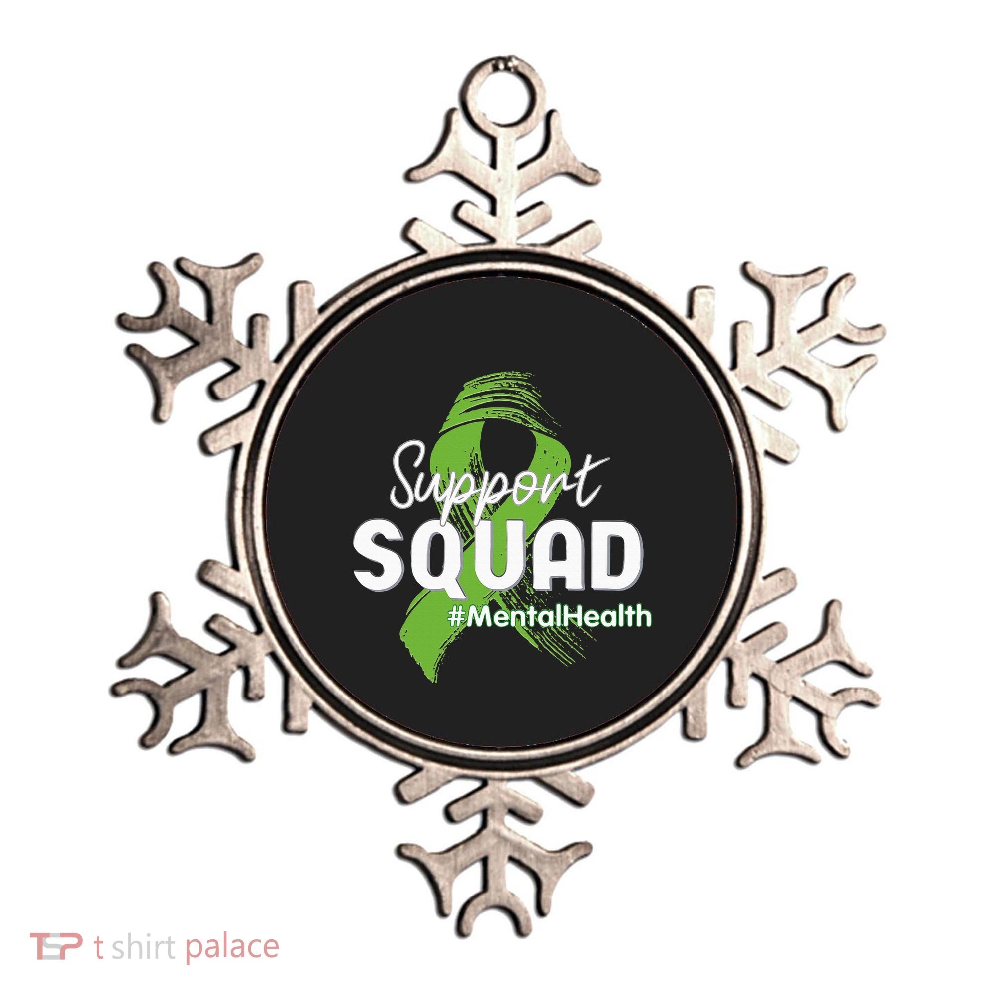 Support Squad Mental Health Awareness Lime Green Ribbon Ornament