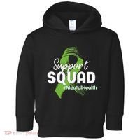 Support Squad Mental Health Awareness Lime Green Ribbon Toddler Hoodie thumb 0
