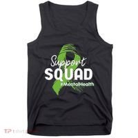 Support Squad Mental Health Awareness Lime Green Ribbon Tank Top thumb 0