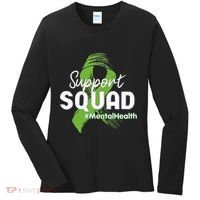 Support Squad Mental Health Awareness Lime Green Ribbon Women's Long Sleeve Shirt thumb 0