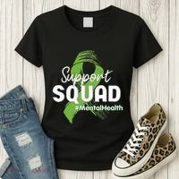 Support Squad Mental Health Awareness Lime Green Ribbon Women's T-Shirt thumb 3