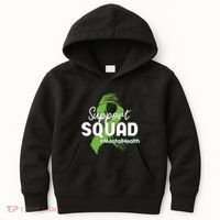 Support Squad Mental Health Awareness Lime Green Ribbon Kids Hoodie thumb 0