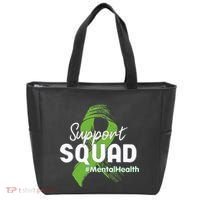 Support Squad Mental Health Awareness Lime Green Ribbon Tote Bag thumb 0
