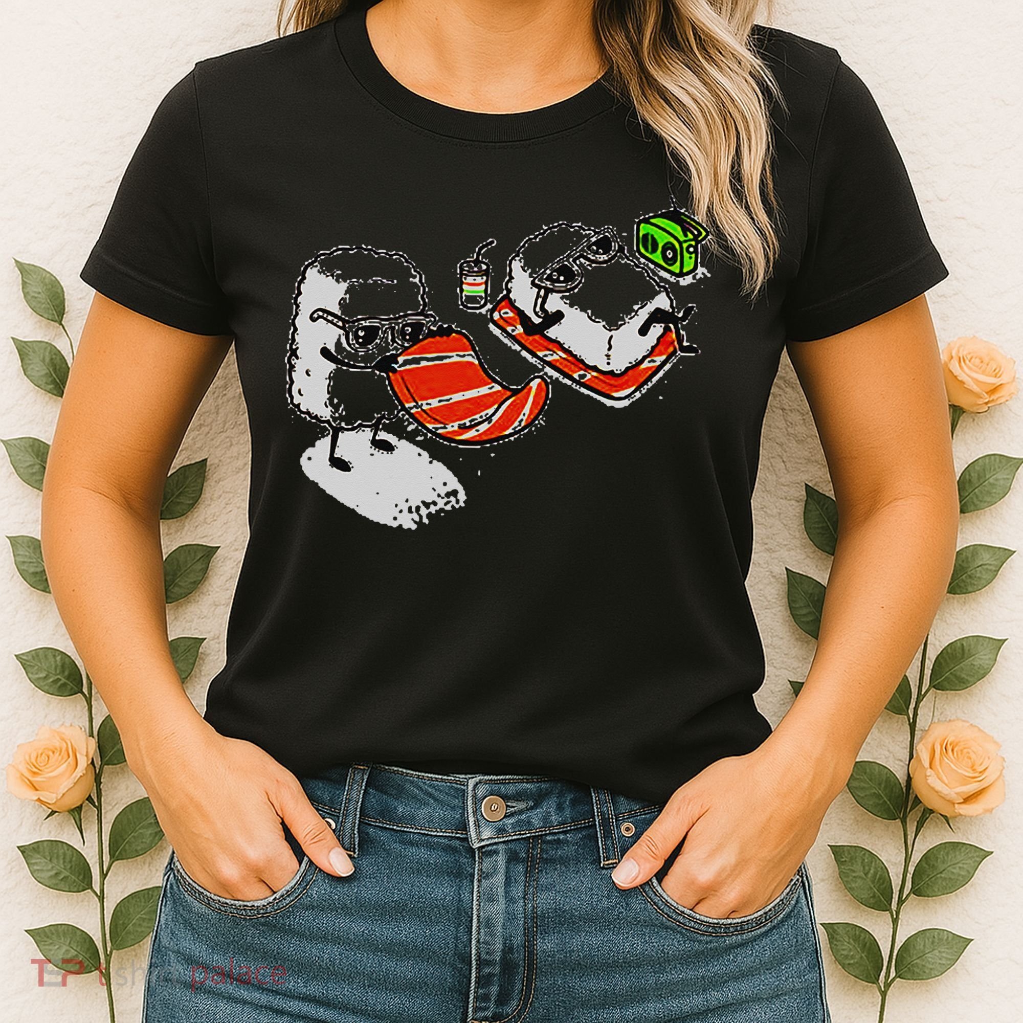 Summer Sushi Maki Nigiri Beach Sun Food Japanese Funny Gift Gift Women's T-Shirt