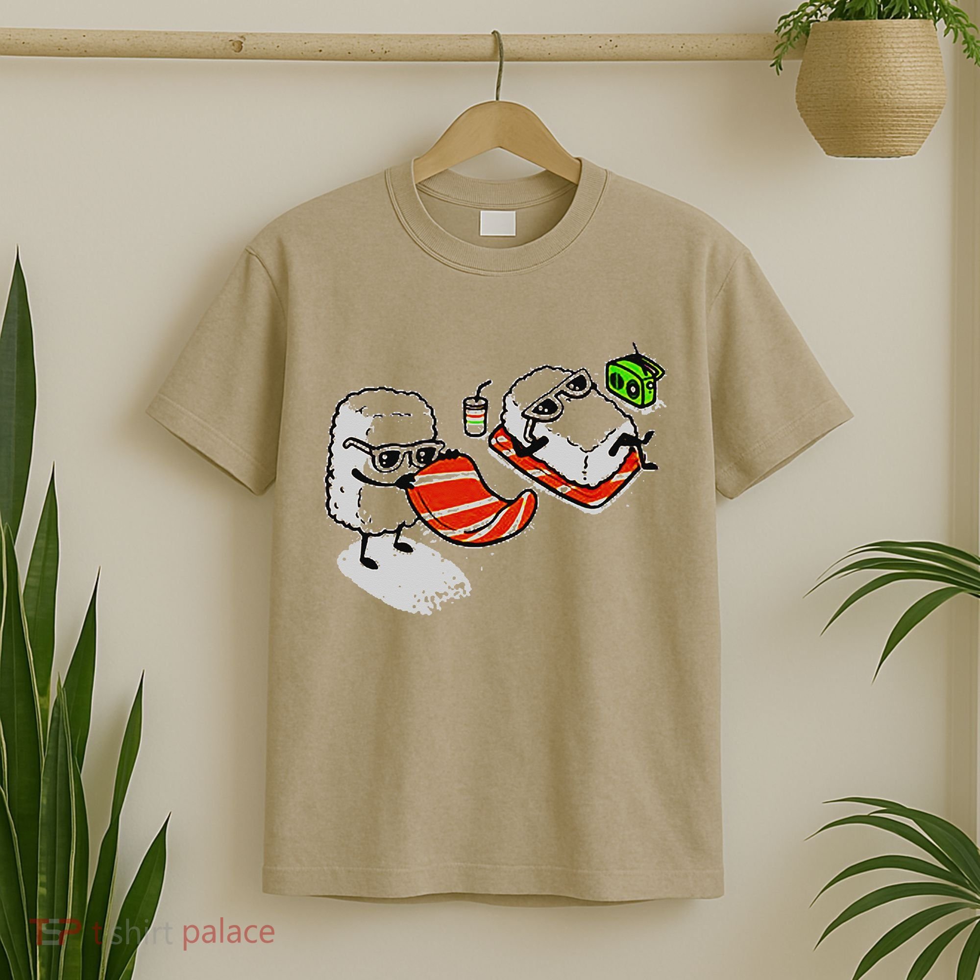 Summer Sushi Maki Nigiri Beach Sun Food Japanese Funny Gift Gift T-Shirt