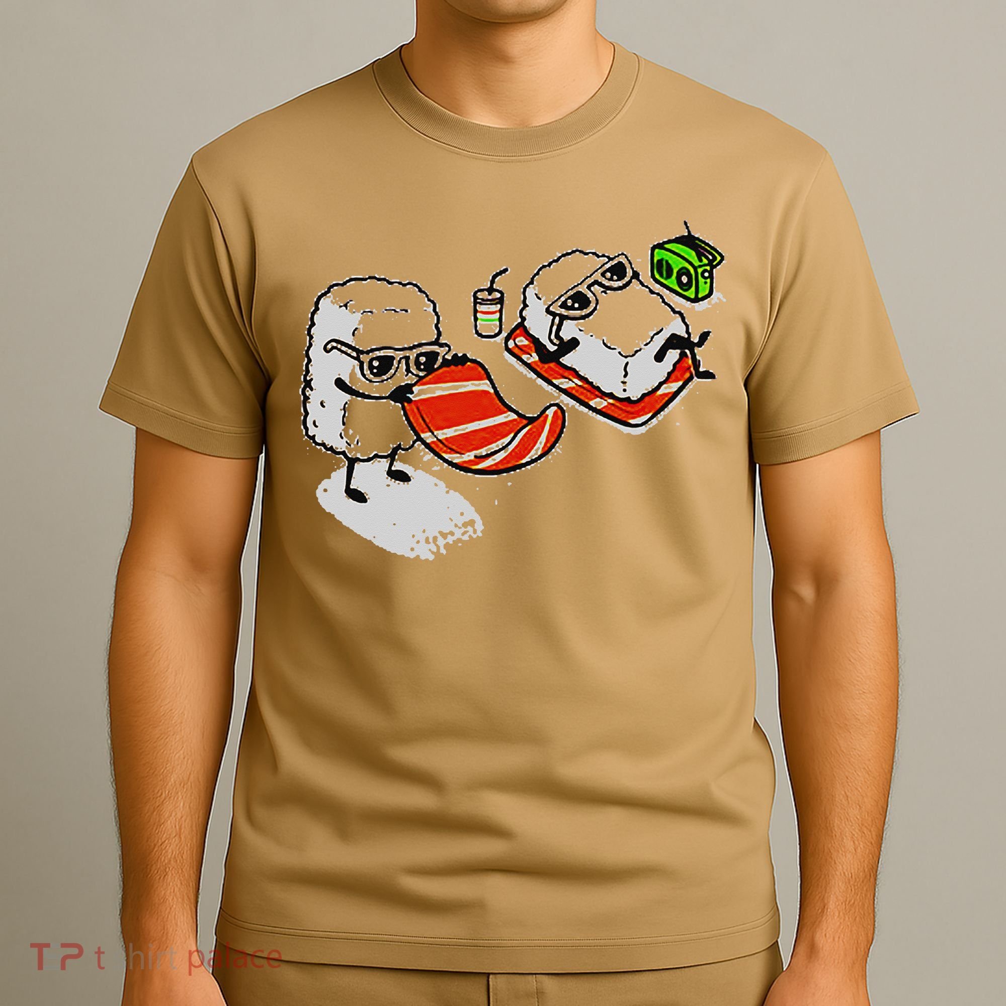 Summer Sushi Maki Nigiri Beach Sun Food Japanese Funny Gift Gift T-Shirt