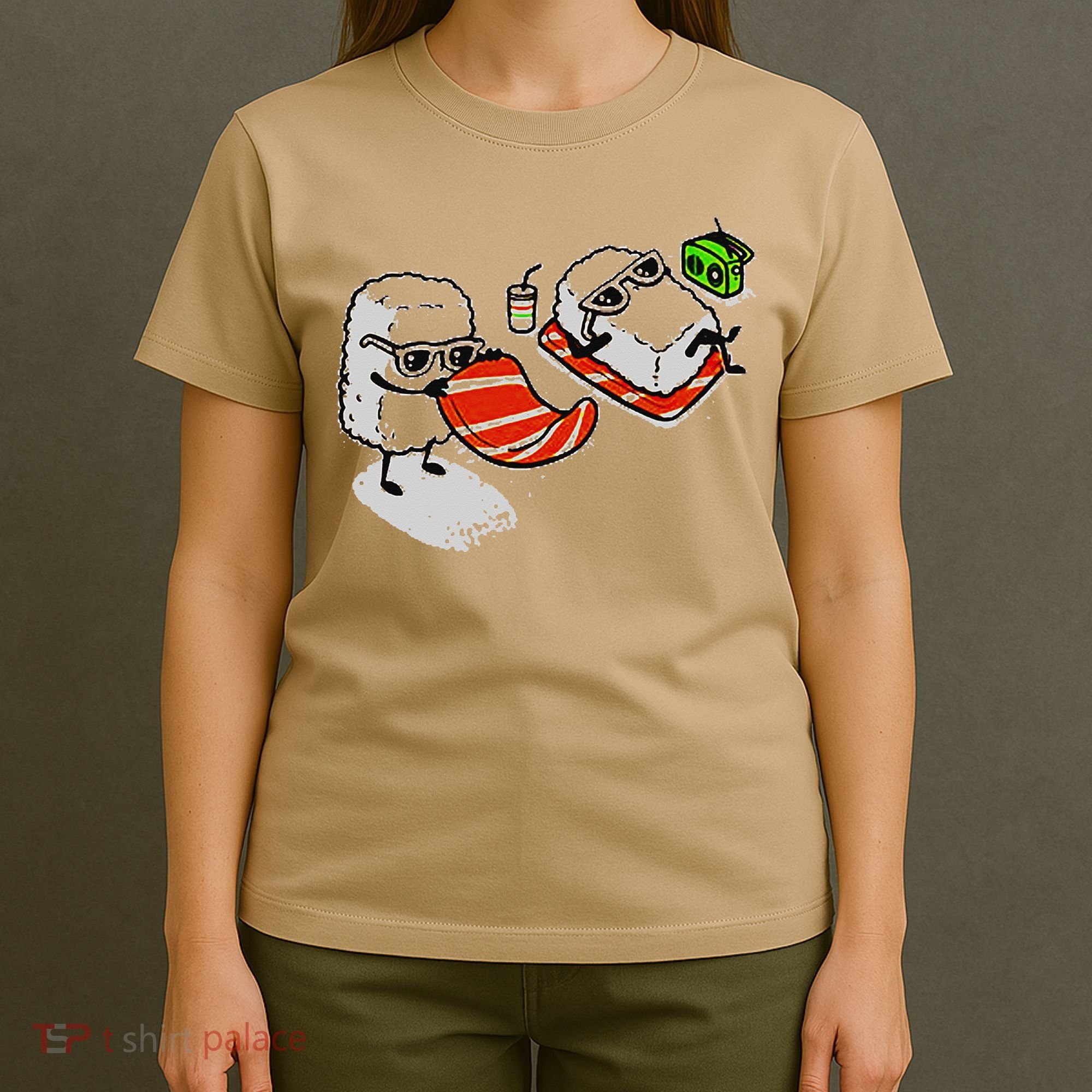 Summer Sushi Maki Nigiri Beach Sun Food Japanese Funny Gift Gift T-Shirt
