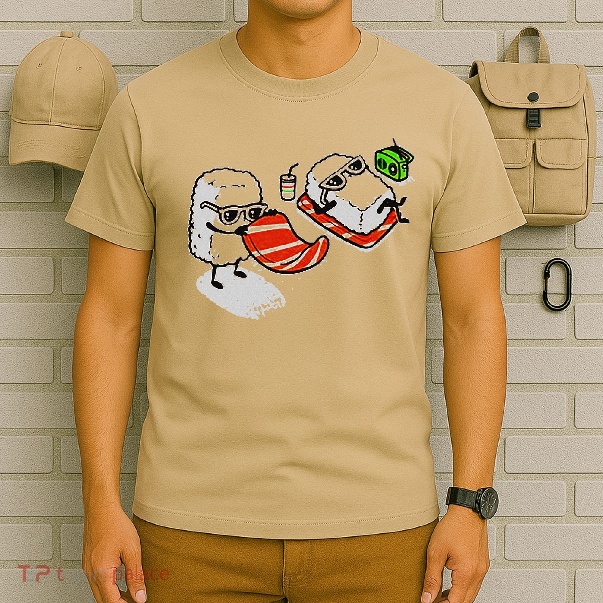 Summer Sushi Maki Nigiri Beach Sun Food Japanese Funny Gift Gift T-Shirt