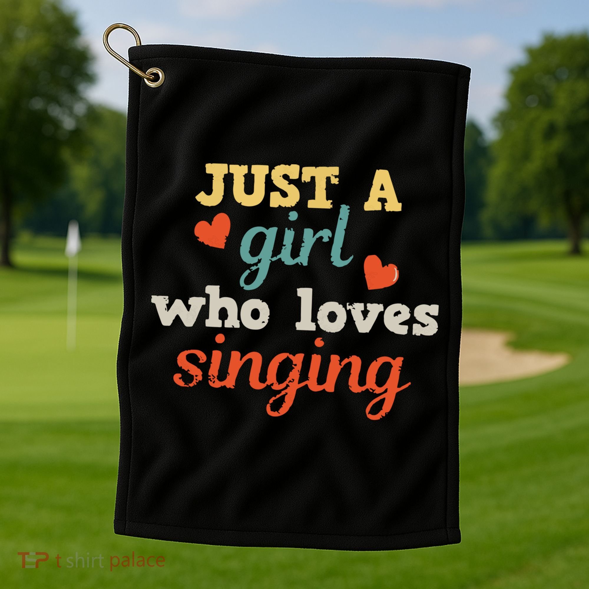 Singing Singer Music Musical Girl Retro Gift Golf Towel
