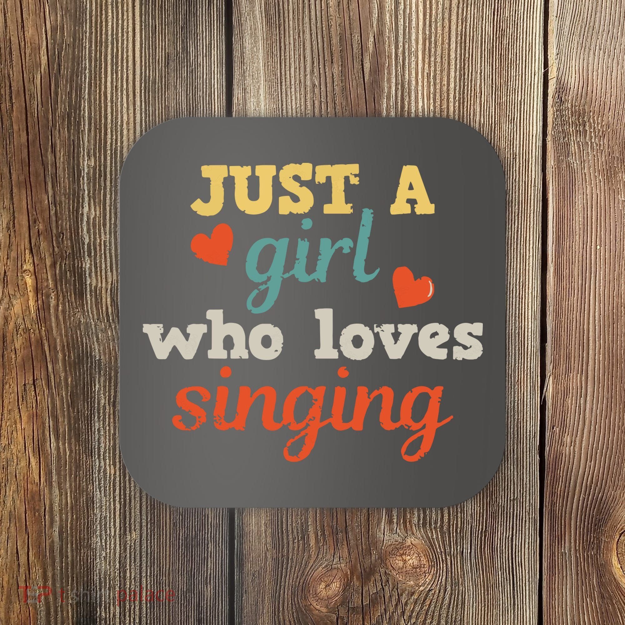 Singing Singer Music Musical Girl Retro Gift Coaster