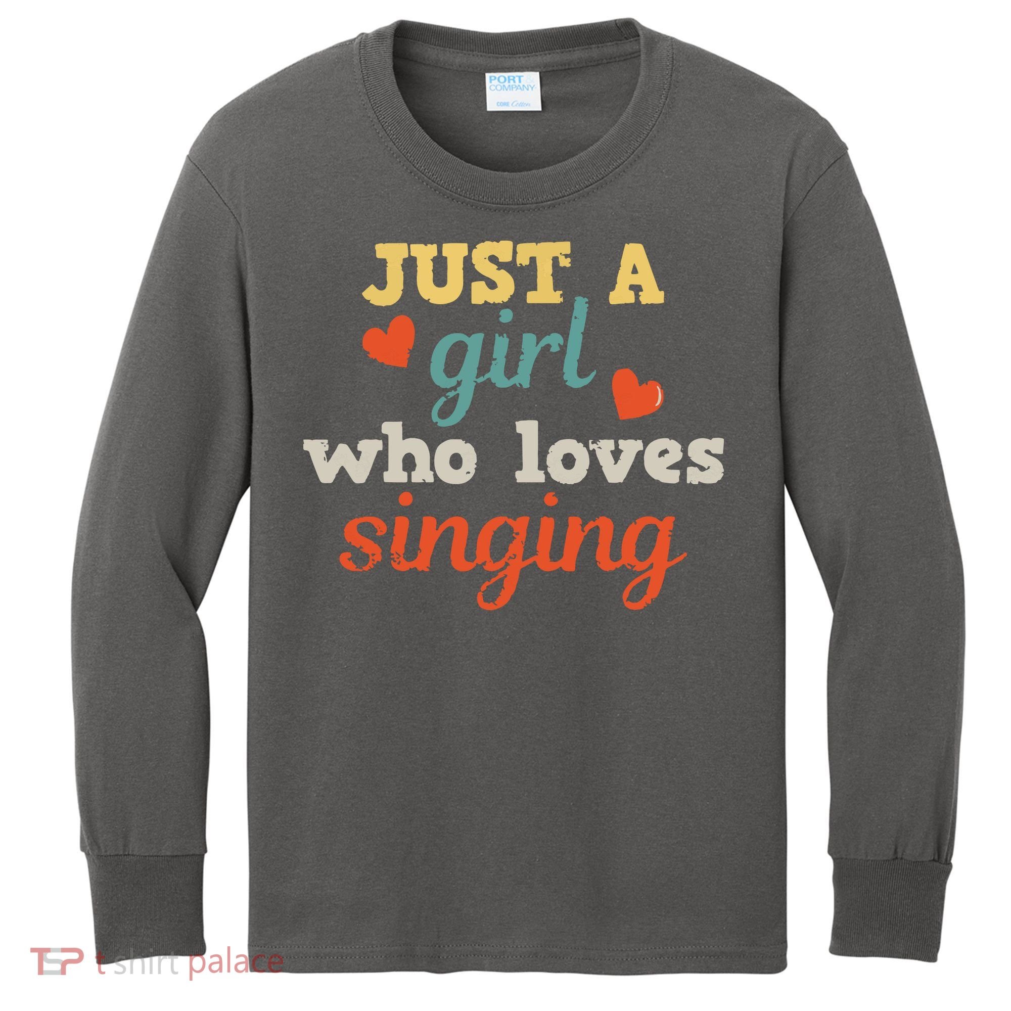 Singing Singer Music Musical Girl Retro Gift Kids Long Sleeve Shirt