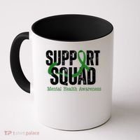 Support Squad Mental Health Awareness Green Ribbon Coffee Mug thumb 0