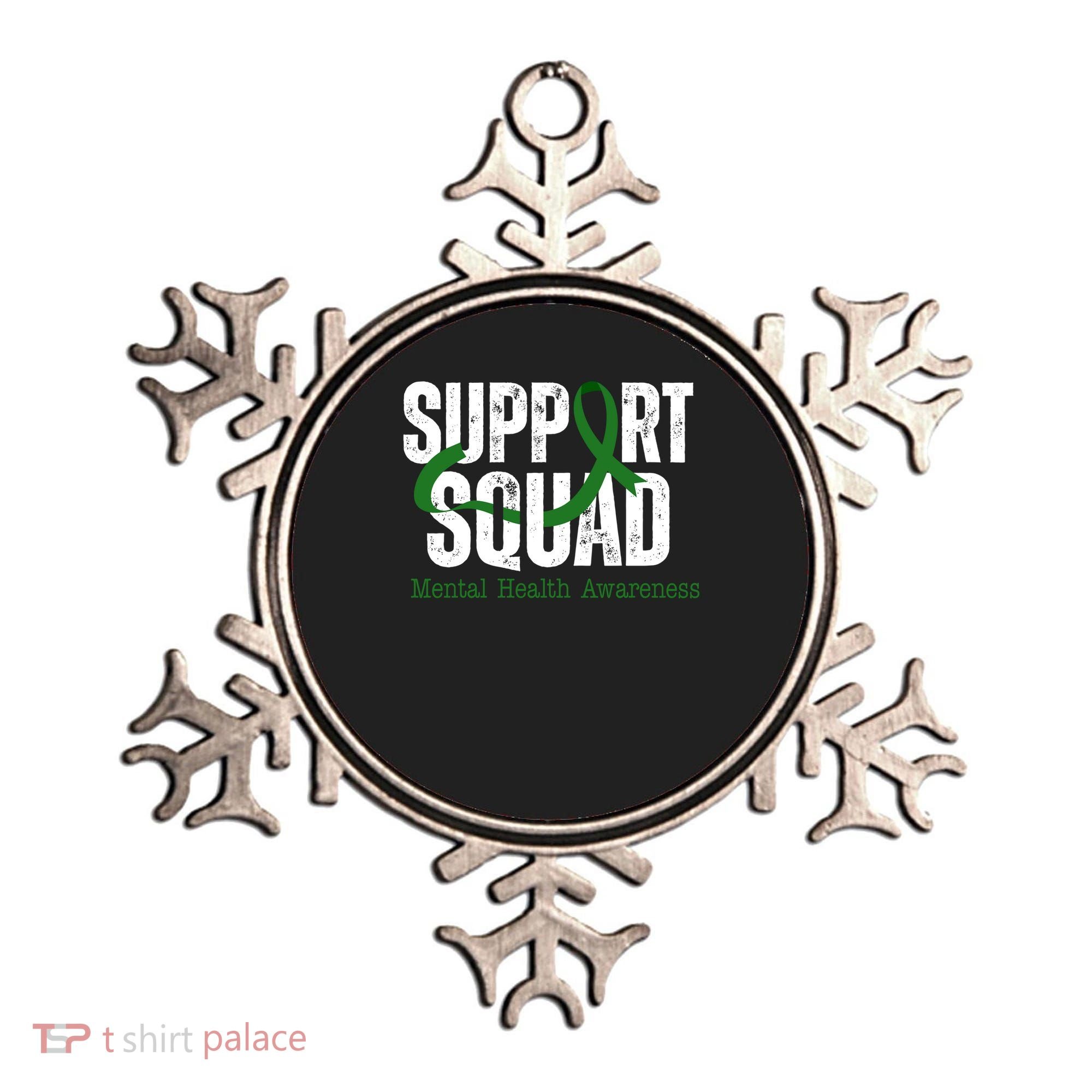 Support Squad Mental Health Awareness Green Ribbon Ornament