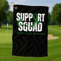 Support Squad Mental Health Awareness Green Ribbon Golf Towel thumb 1