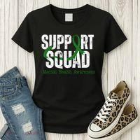 Support Squad Mental Health Awareness Green Ribbon Women's T-Shirt thumb 3