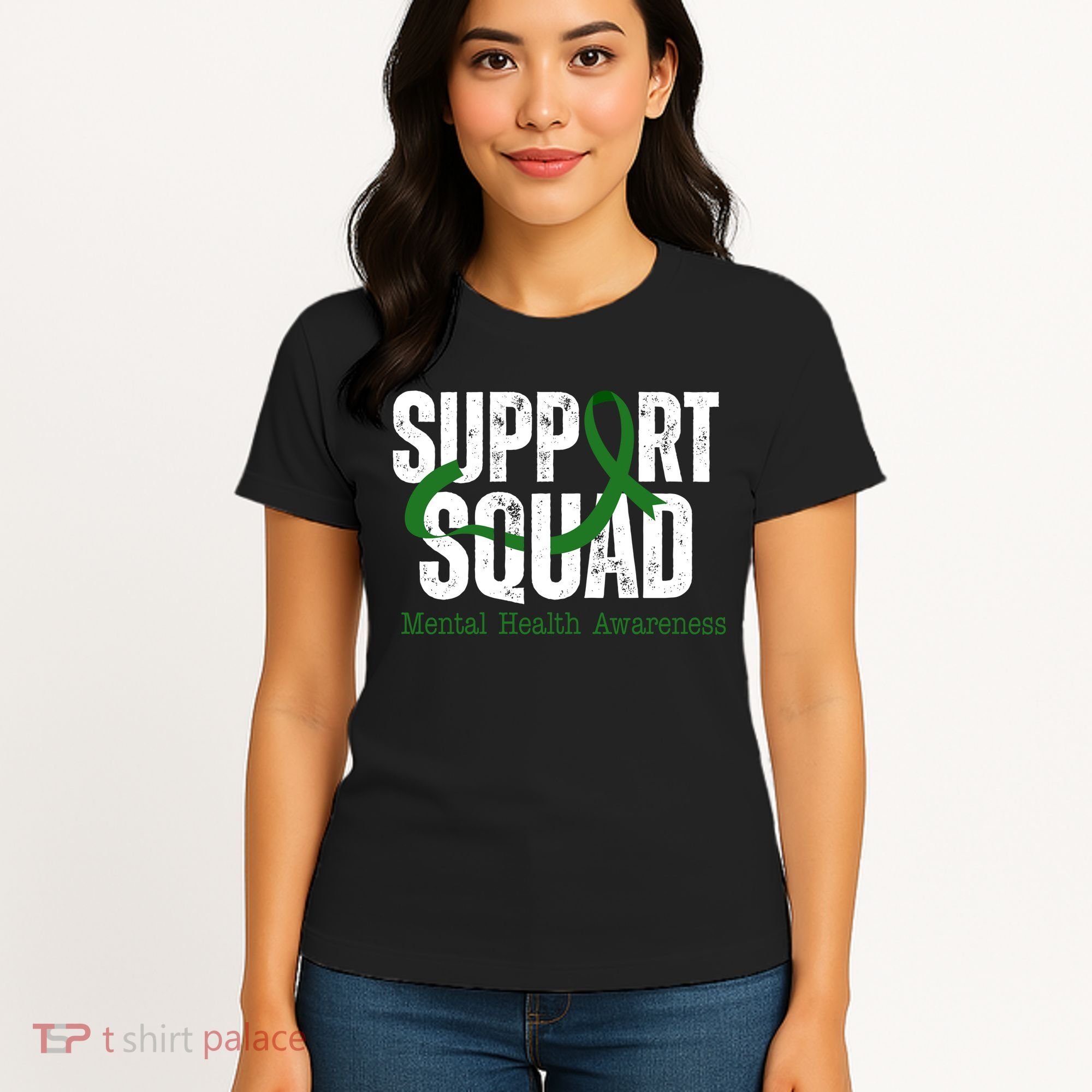 Support Squad Mental Health Awareness Green Ribbon Women's T-Shirt