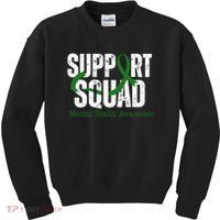 Support Squad Mental Health Awareness Green Ribbon Kids Sweatshirt thumb 0