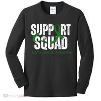 Support Squad Mental Health Awareness Green Ribbon Kids Long Sleeve Shirt thumb 0